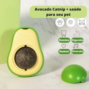 Juguete dispensador de golosinas de aguacate con hierba gatera PlayGuloso