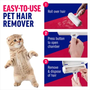 Pet Hair Remover Roller – 2-in-1 Self-Cleaning Tool for Quick Fur Removal